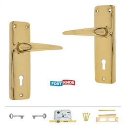 M2I10 - 2 Lever Lockset Brass Plated -M2I10_o_T